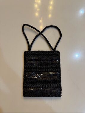 Black Beaded Sequin Bag